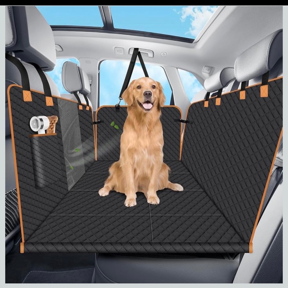 Universal Dog Car Seat Cover Hard Bottom Back Seat Extender Waterproof Hammock
